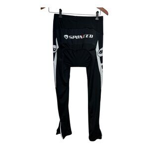 SPONEED Padded Cycling Tights/Leggings Black White Zip Ankles Size XL (CN XXL